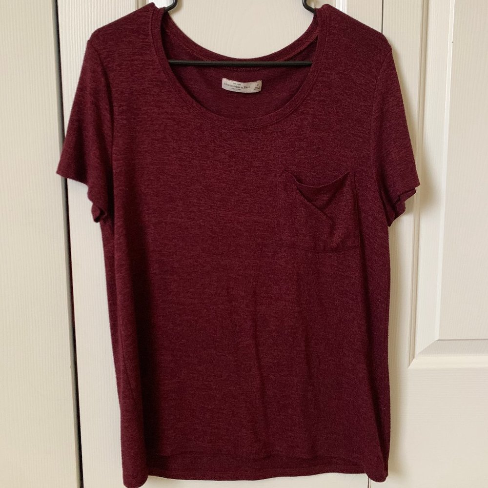 Maroon low cut Abercrombie & Fitch top